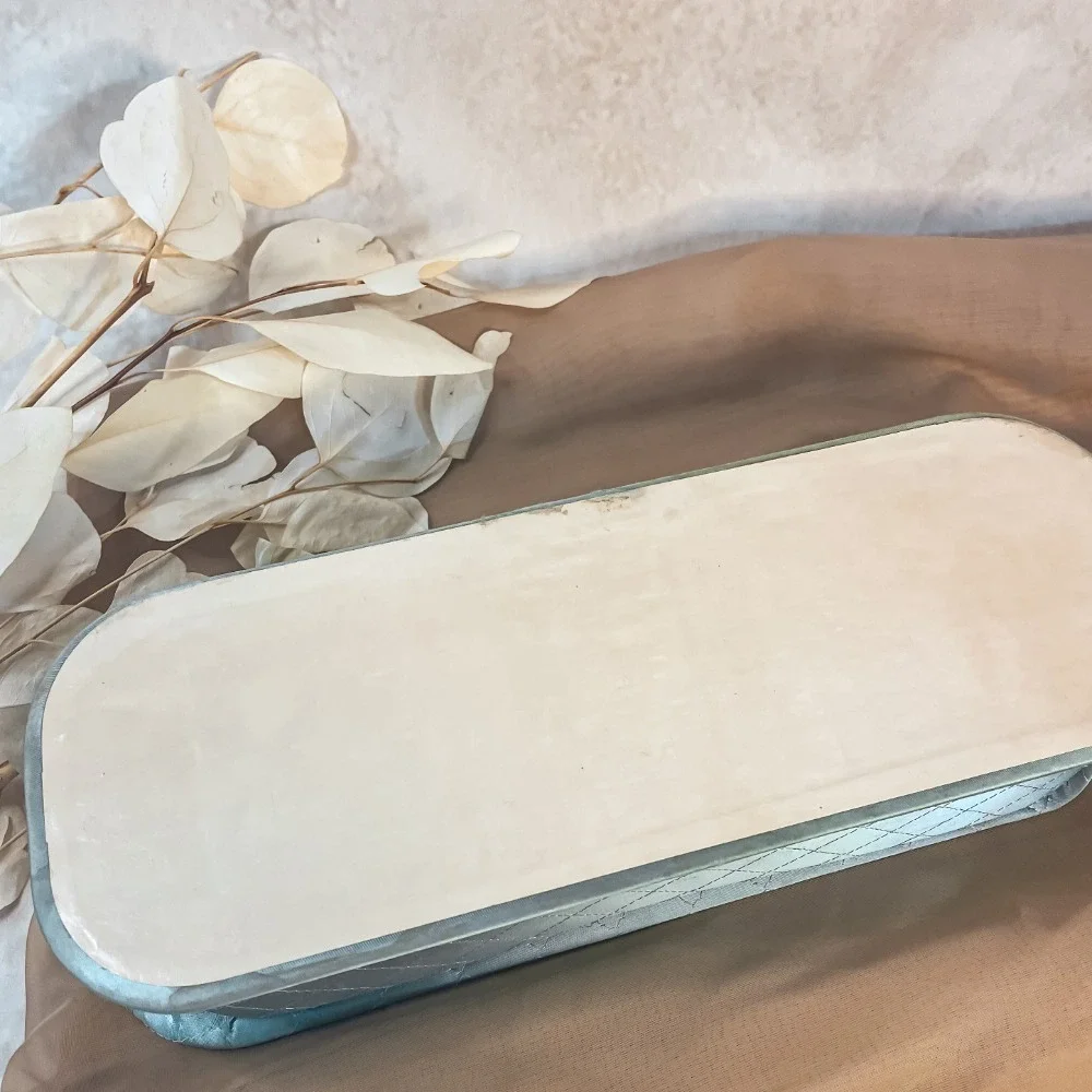 Blue Quilted‎ Satin Glove Box